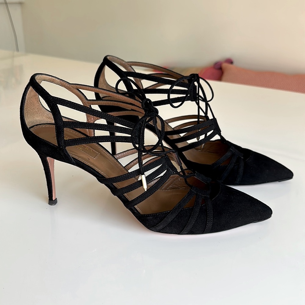 Aquazzura Suede Lace up Shoe Size 40